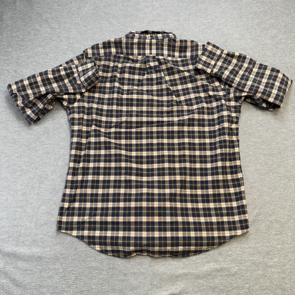 Polo Ralph Lauren Shirt Mens Large Blue Cream Tartan Plaid Oxford Button Down - Picture 7 of 9